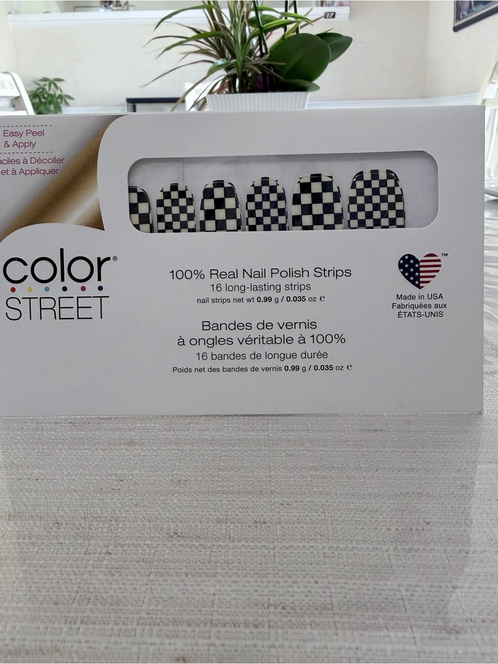 Color Street Black & White checker 16 nail strips